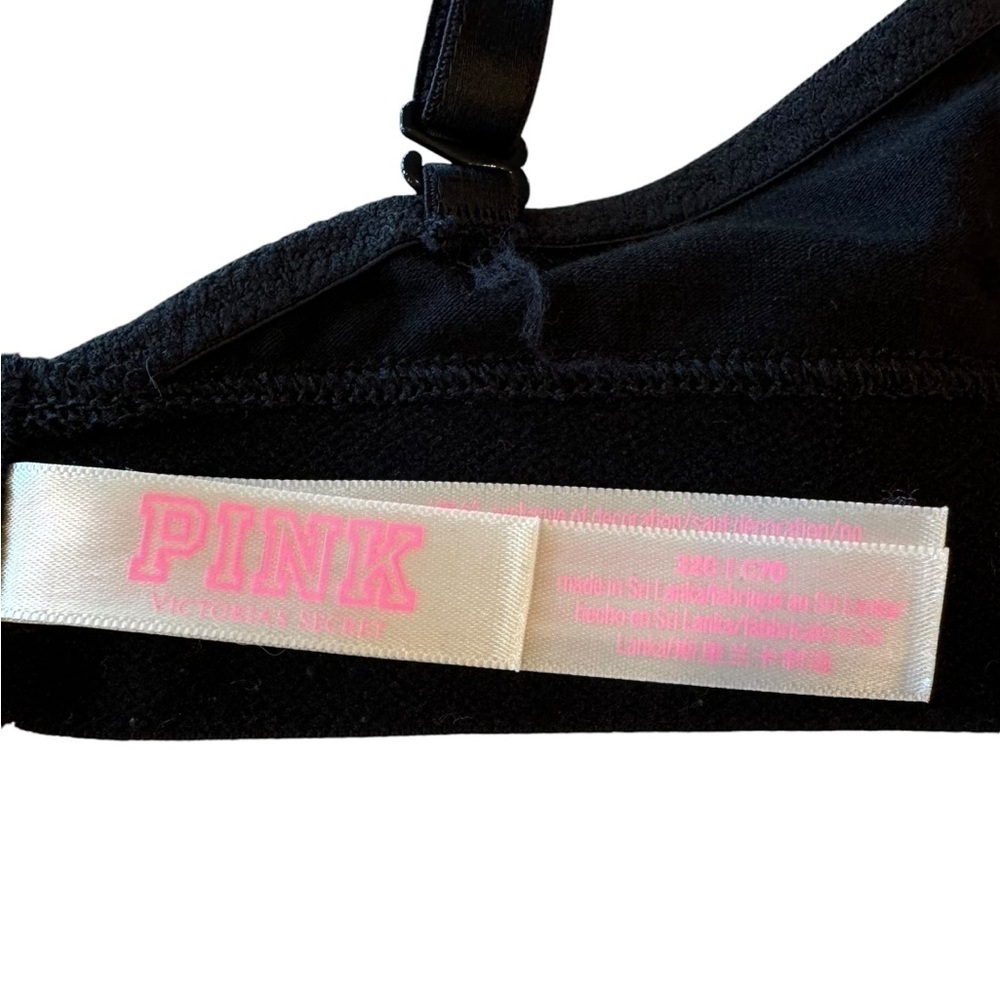 PINK Victorias Secret Bra Wear Everywhere Wireless Lightly Padded 32C Black - Picture 6 of 9